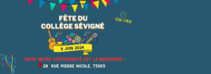 Sévigné en fête ! Fête du Collège Sévigné : 8 juin 2024.