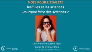 Aurélie Jean inaugure le Mois pour l’Egalité du Collège Sévigné