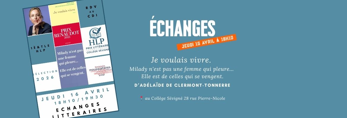 Les élèves de spécialité HLP vous invitent à une nouvelle soirée d’échanges littéraires